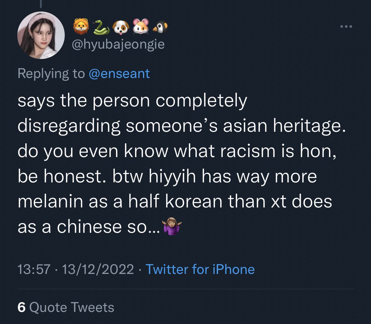 ACKERMLV's tweet photo. defend your fave but dont be racist challange - failed every single time https://t.co/AyhrQV4qmF