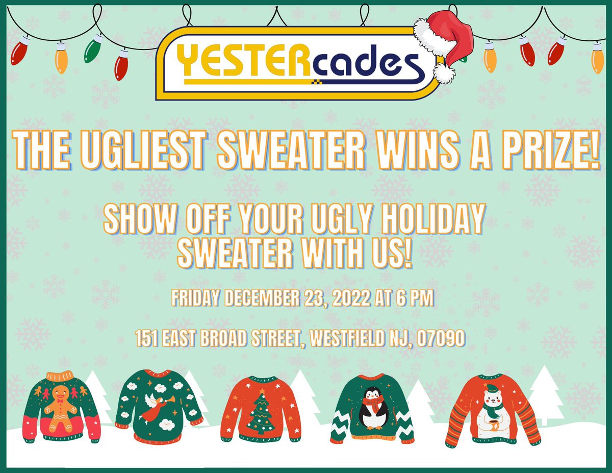 YESTERcades's tweet photo. Next Friday, be there! Or…be somewhere else I guess…YESTERcades of Westfield is the spot! Secret word is Ho Ho Ho! https://t.co/iULJ3XrL5O