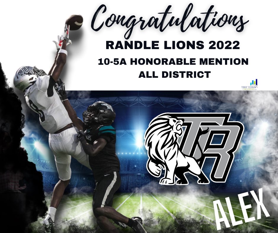 TwintT_2's tweet photo. Congratulations, Alex 10-5A Randle Highs 2022 Honorable Mention All District. @trhsathletics1 @TRHS_ABC @BrianRandle40 @CoachHaack09 @RandleHS https://t.co/YyageO7bGE
