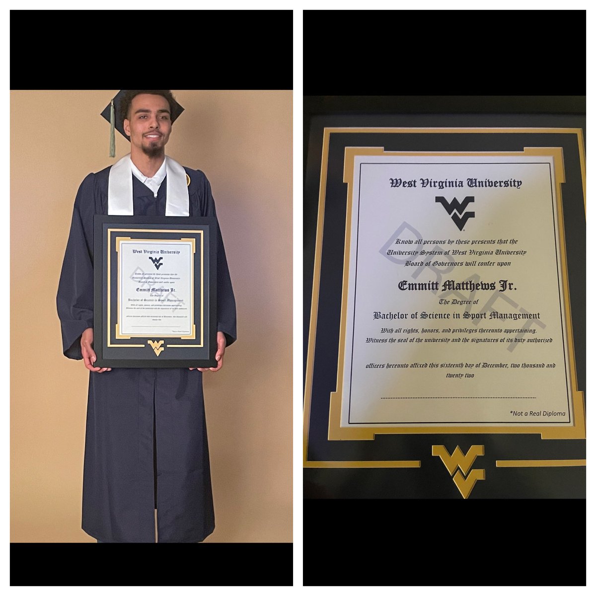 CoachHuggs's tweet photo. Proud of our guy @THEDOOSKIE who gets to accomplish part 1 of the reason why he came back to Mountaineer Basketball... then on to part to. Congratulations Em https://t.co/6svsgRxlpL