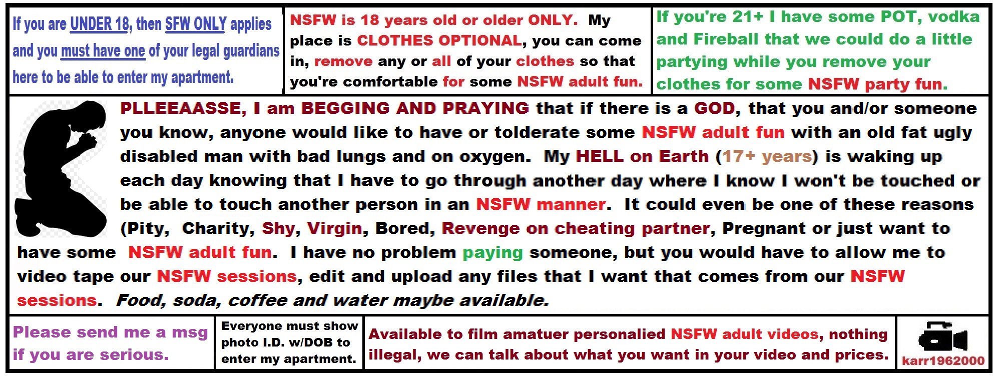 This is my new sign that I created, I am getting desperate to find either a female any age 18 or over, a femboy age 18 or over, prefer petite feminine body style, hairless body, small tits would be good if you have them and a small cock would be nice, but not necessary. https://t.co/oylSXAbj1d