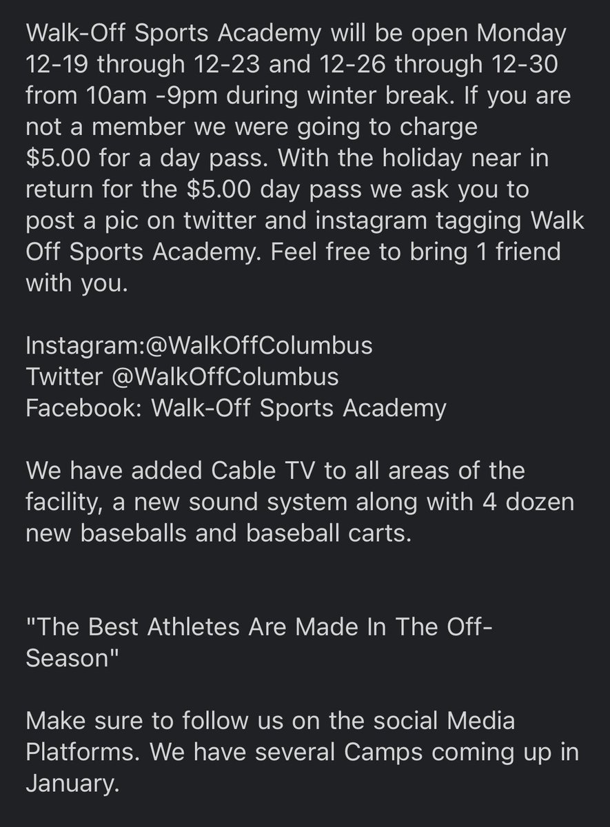 Walk-Off Sports Academy (@walkoffcolumbus) on Twitter photo 
