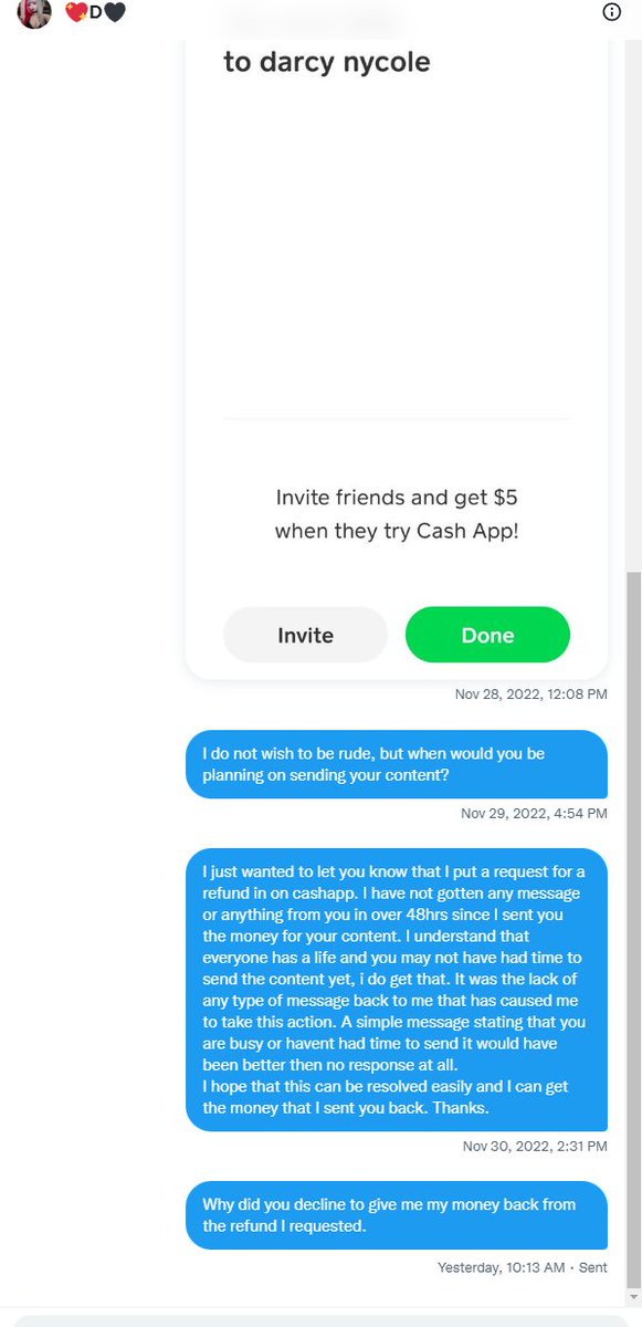 DarcysAScammer's tweet photo. @DarcyNycole You're not getting rid of me that easily. Im going to keep coming back like a rash.
You are a SCAMMER.
You block me only because I call you out on your bullshit.
This can all end once you give me my money back. https://t.co/xHBEmDweco