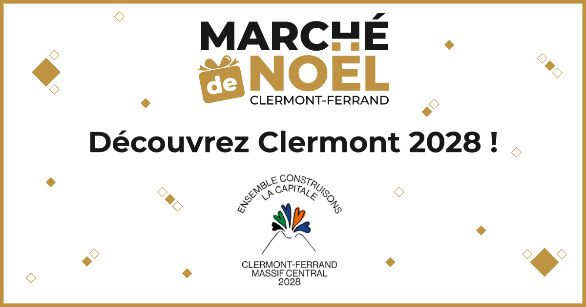 😄 Durant tout le week-end, venez à la rencontre de l'association <a href="/clermont2028/">Clermont-Ferrand Massif central 2028</a> ! Leurs équipes vous en diront plus sur la candidature portée par la ville <a href="/ClermontFd/">Clermont-Ferrand</a> et <a href="/ClrmntMetropole/">clermontmetropole</a> pour devenir Capitale Européenne de la Culture 🌋

#marchedenoelclermont #noelaclermont