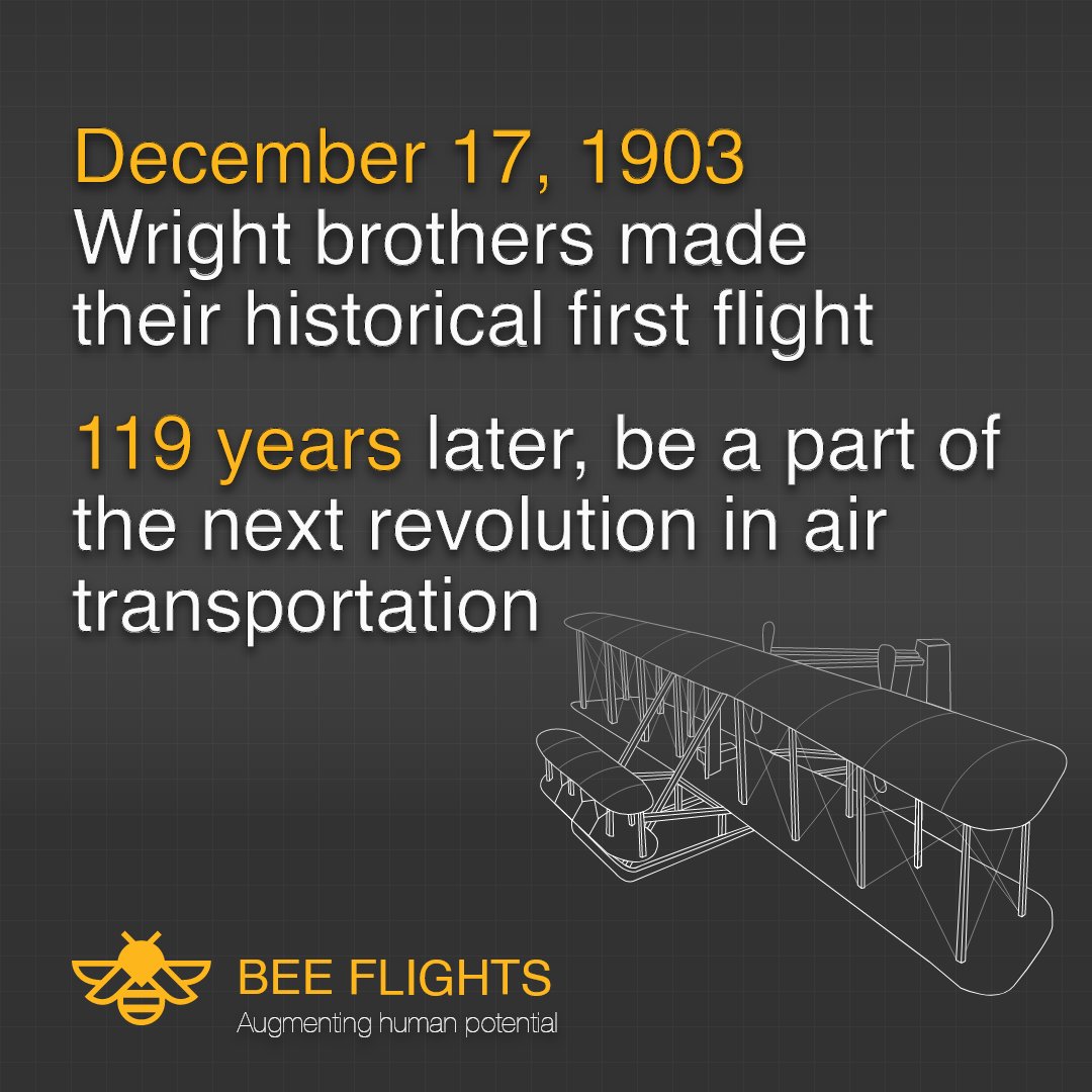 tweetbeeflights's tweet photo. Remembering and dedicated to the pioneers who made us believe that humans could fly too !

From one historical flight to a revolution coming soon. 

#wrightbrothers #firstflight
 #aviation #technology  #innovation #design #artificialintelligence #electricvehicles  #EV #batteries https://t.co/eQ9Vy7y8tP