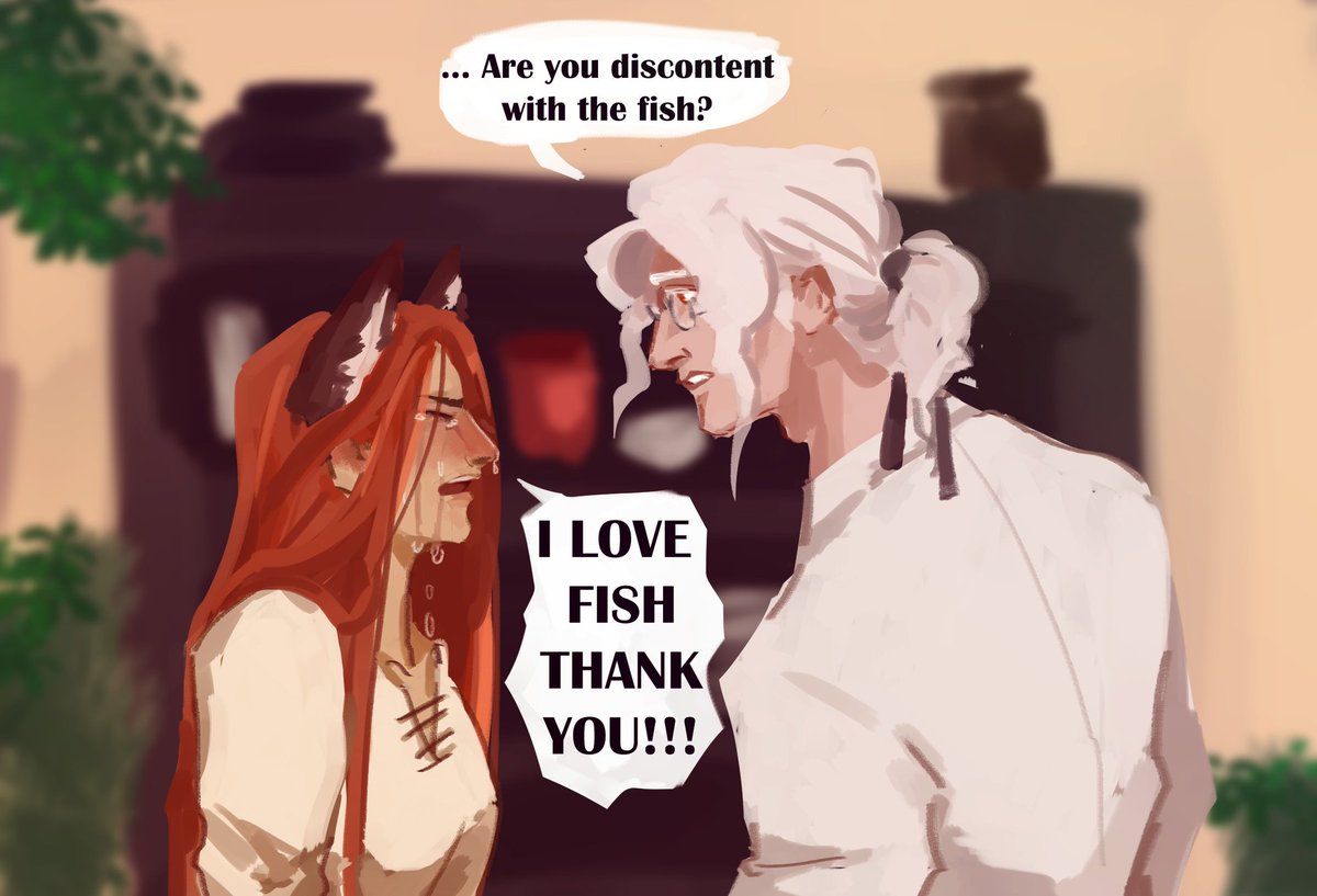 sorting out what i posted there and what i forgot to post
anyway, a redraw of one of my old story snippets with them

imagine having abandonment trauma and not waking up alone anymore 
