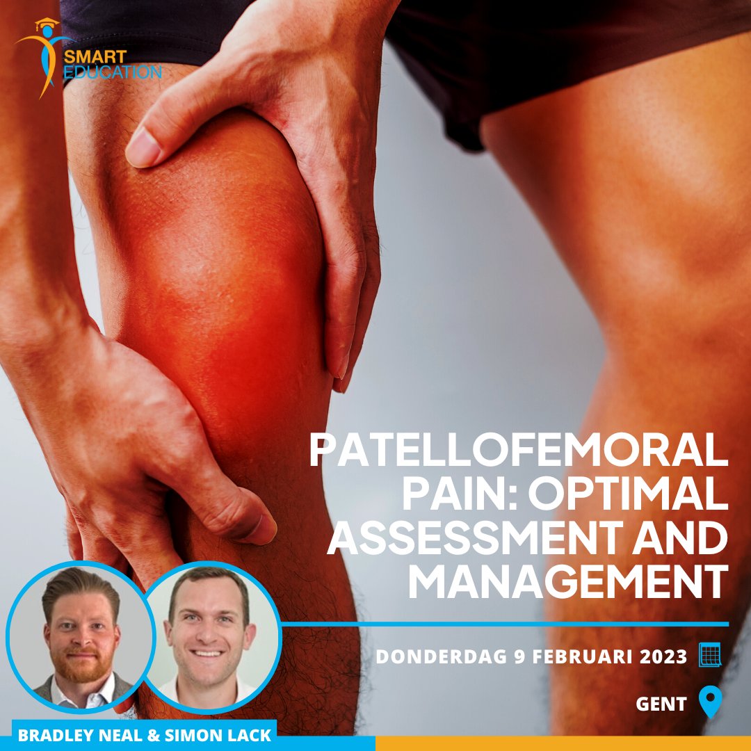 Join <a href="/simonthephysio/">Dr Simon Lack</a> &amp; I in Ghent on 09/02/2023 with <a href="/SmartEduc_be/">SmartEducation</a>. 

3 hours of pre-recorded theory (at your own pace) &amp; a one day practical workshop. 

Differential diagnosis of the anterior knee, exercise prescription, running retraining, &amp; more! 

smarteducation.be/cursus/patello…