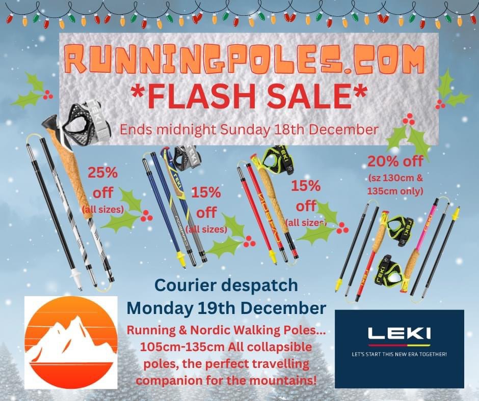 We have a flash sale this weekend on all of our LEKI poles, head over to runningpoles.com to grab a set.. once they’re gone, they’re gone! 🎄👀