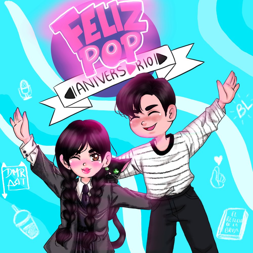 dmrartt's tweet photo. ¡Y aquí está el dibujo que destruyó mi muñeca! Mentira, eso lo hicieron los emotes (hizo solo uno) en fin, Feliz aniversario de #elpopcast  @RaizaRevelles y @geraaver esperando la nueva temporada 💞 https://t.co/DfrXmKxmV9