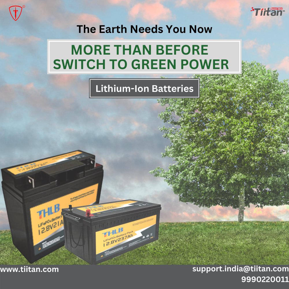 Tiitanindia's tweet image. The Earth Needs You Now-
MORE THAN BEFORE
SWITCH TO GREEN POWER
#lithiumbatteries #lithiumcell #lithiumionbatteries #environmentfriendly #tiitan