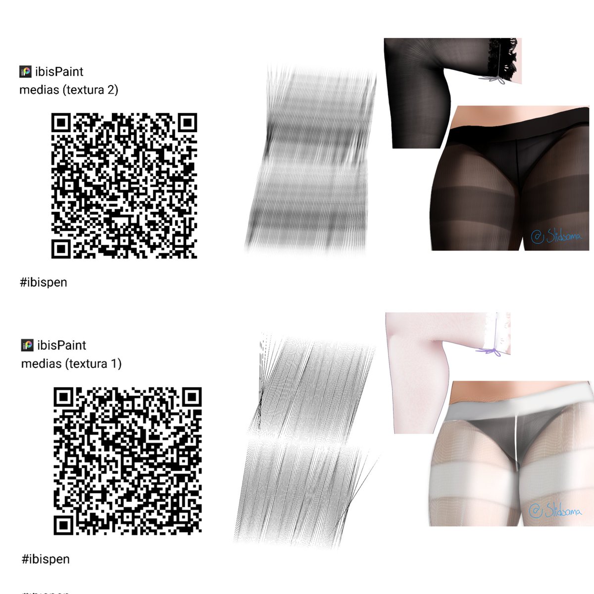 Slidsama's tweet photo. Hi guys!! Today I share this brush for pantythose / thigh high socks texture <3 

＃ブラシ配布 #ibispen #ibispaint https://t.co/pnYo2XyWVN