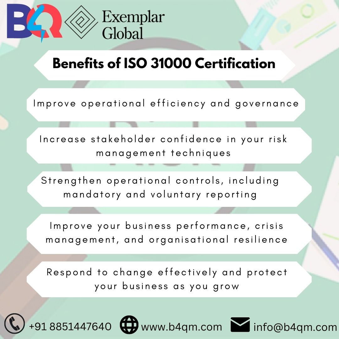 B4qManagement's tweet photo. Benefits of ISO 31000 Certification | Risk Management | B4Q Management Ltd.
🌐 https://t.co/E6fK4m75Vq
📞 +91 8851447640
📧 info@b4qm.com
#isocertification #B4Q #b4qmanagement #isocertificationbody #isotraining #ISO_GMP_Approved #isoservices #ISO #ISO31000 #Iso310002018 #risk https://t.co/y7Lix9FBR1