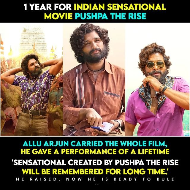 NonStopTeluguTV's tweet photo. Indian Sensational Movie #PushpaTheRise 🔥

Now It's Tym To Rule The Indian Box-Office 🪓
#1YearForIndianHGOTYPushpa @alluarjun https://t.co/VglnLFrTYS
