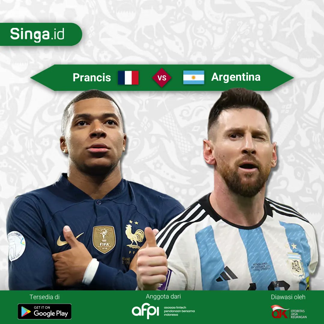 Menurut sobat Singa, siapa yang bakal membawa pulang Trophy World Cup 2022 Tahun ini?

Tulis jawaban kalian di komentar yaa.

#SingaFintech #SingaID #singaid #pinjamanonline #PinjamanTerpercaya #AdaSingaSemuaBeres #resmiojk