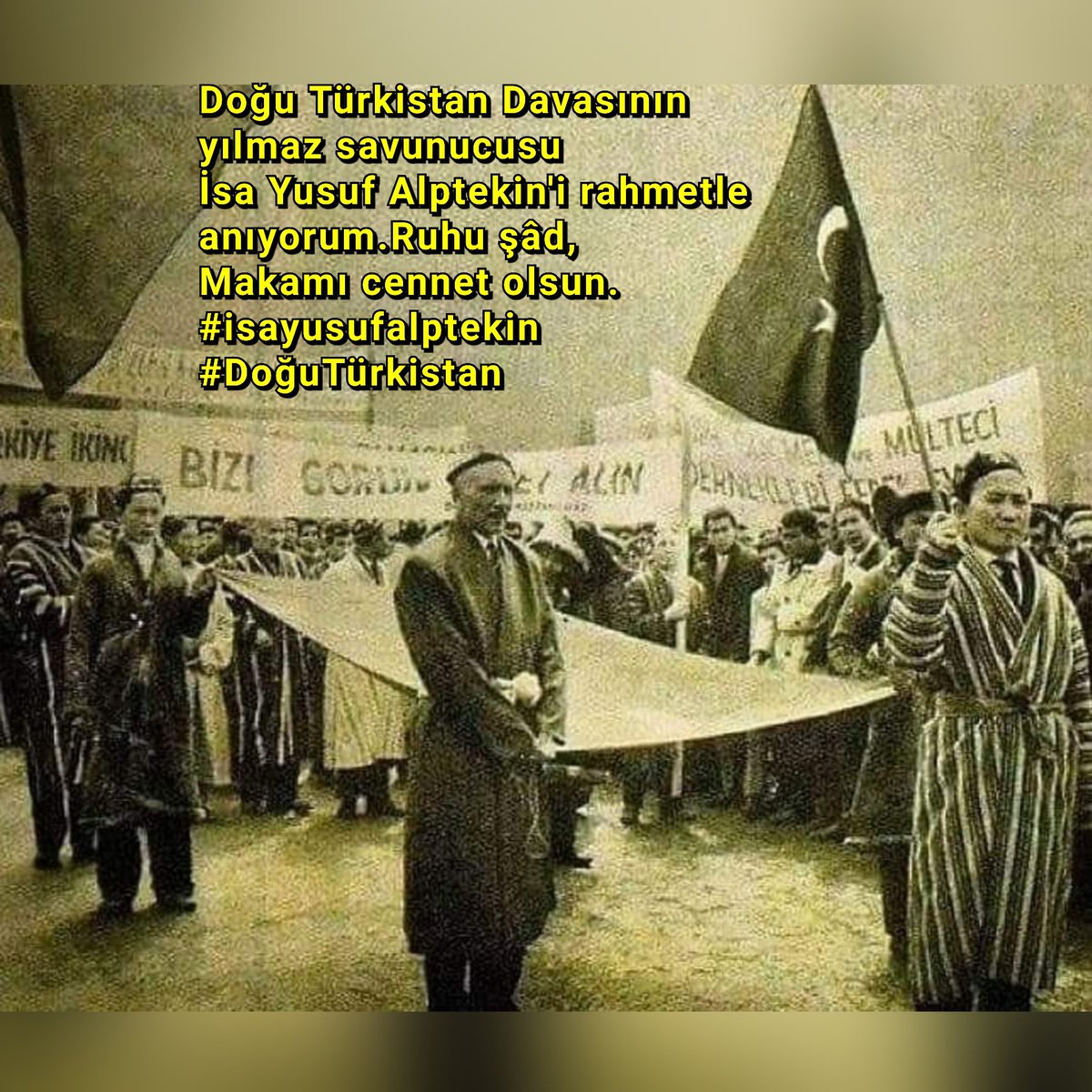 tugrultdundar's tweet photo. Doğu Türkistan Davasının yılmaz savunucusu İsa Yusuf Alptekin'i rahmetle anıyorum.
Ruhu şâd,Makamı cennet olsun.
#isayusufalptekin
#DoğuTürkistan https://t.co/YOvdDjwPDd