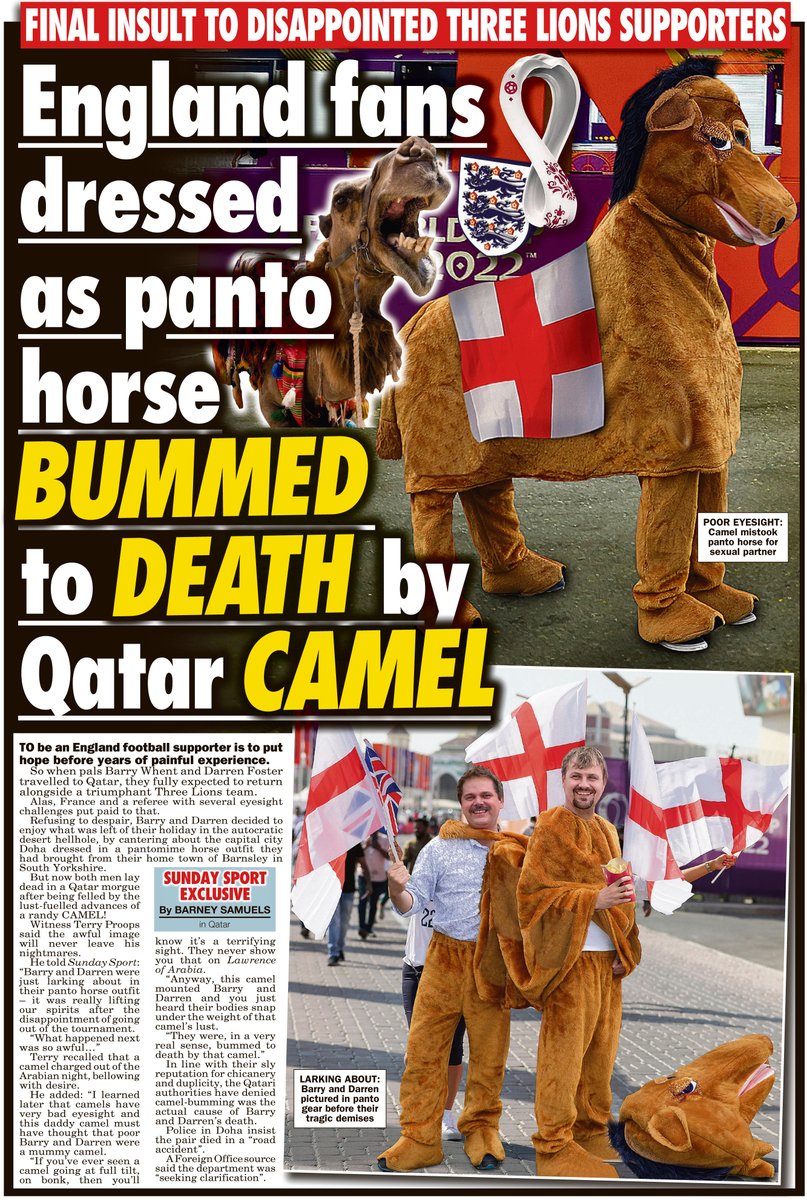 thesundaysport's tweet photo. Camel news. Get your Sunday Sport at newsagents or online at https://t.co/rNhUfeyToY https://t.co/sMMIIGp9ti