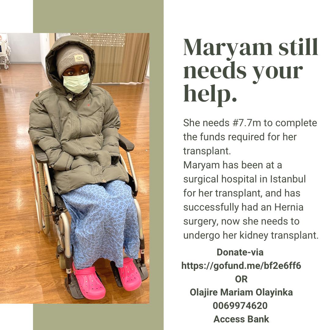 LakesydeRules's tweet image. Tbh, I've exhausted all my strength and ideas on how to make Maryam’s transplant a successful one. I guess, I'm human after all. But GIVING UP IS NOT AN OPTION.

It might be hard, but it’s not impossible. We won’t give up on Maryam. We have come this far not to give up now."