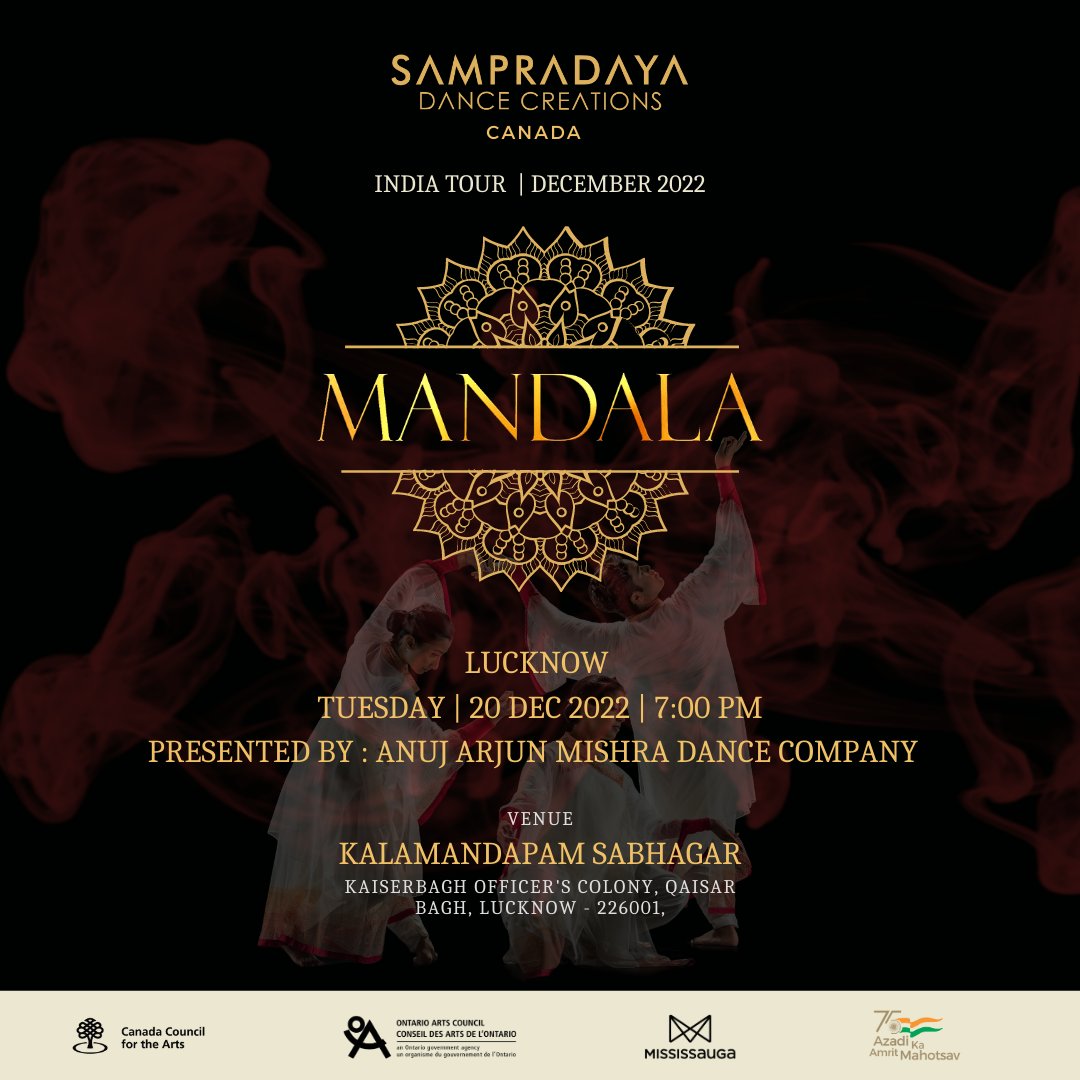 Mandala's third performance will be held at the Kalamandapam Sabhagar, Lucknow, on December 20th at 7:00 PM. Visit the link in the bio for more details.

#sdcmandalatour2022 #sdc #mandala #production #indiatour #bharatanatyam #kathak #lucknow