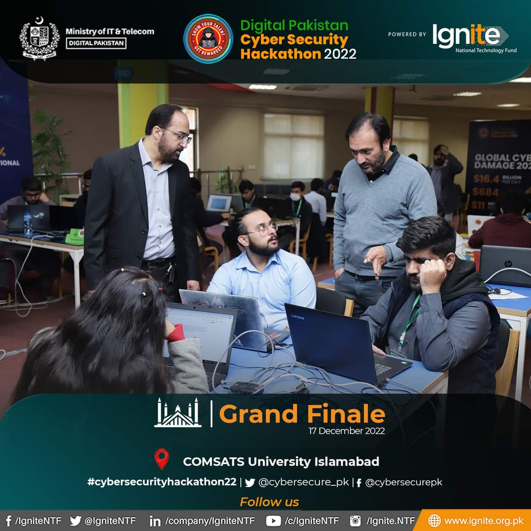IgniteNTF's tweet photo. #HappeningNow - Hackathon Participants in action at Grand Finale of Digital Pakistan - CyberSecurity Hackathon 2022 organized by @IgniteNTF - @MoitOfficial at Comsats University Islamabad
Pakistan's 2nd nationwide Cybersecurity Hackathon.
#Ignite #cybersecurityhackathon22 https://t.co/wd6jEh5ONy