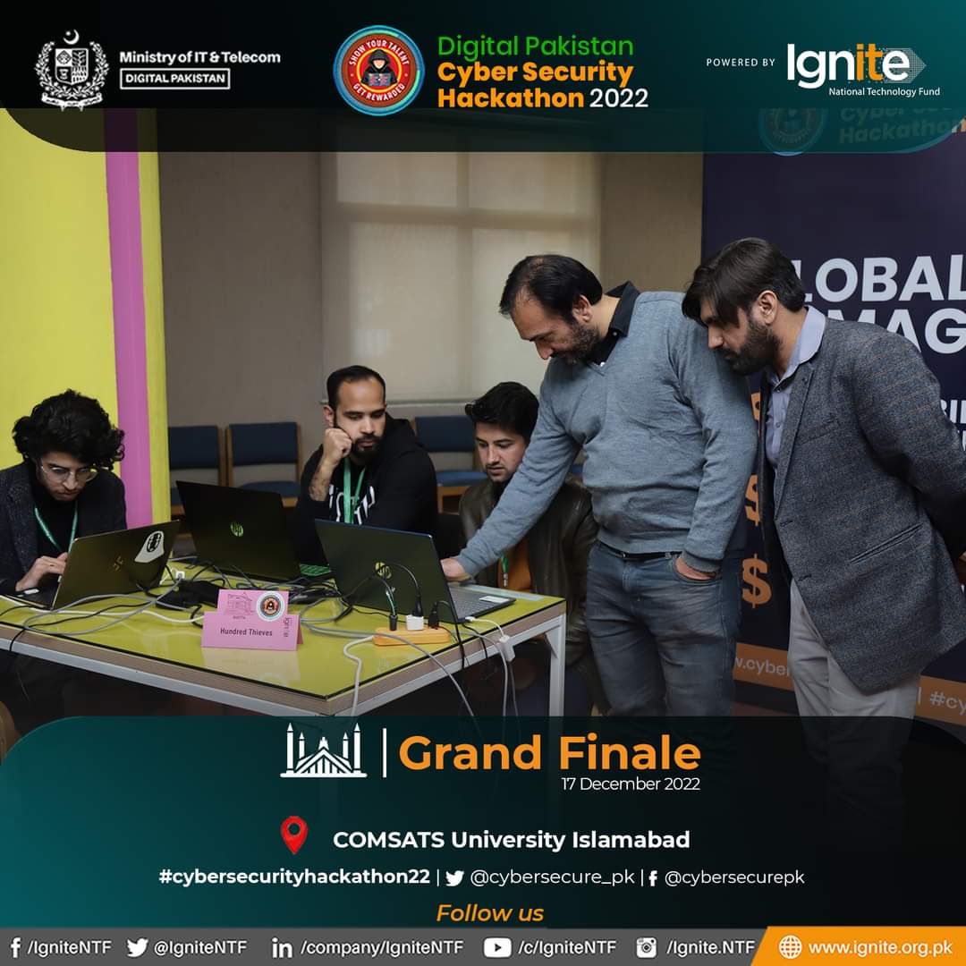 IgniteNTF's tweet photo. #HappeningNow - Hackathon Participants in action at Grand Finale of Digital Pakistan - CyberSecurity Hackathon 2022 organized by @IgniteNTF - @MoitOfficial at Comsats University Islamabad
Pakistan's 2nd nationwide Cybersecurity Hackathon.
#Ignite #cybersecurityhackathon22 https://t.co/wd6jEh5ONy