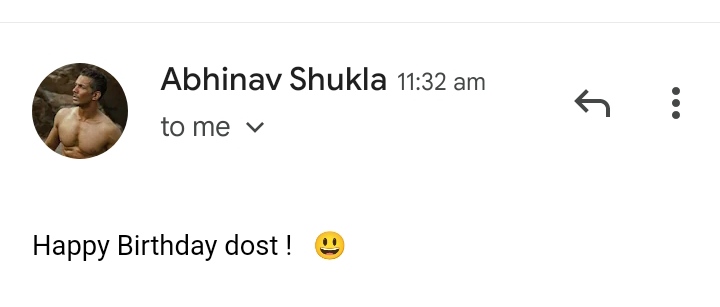 Birthday par doston ne jashn manaaya
Birthday par doston ne jashn manaaya
Lekin doston ke 'Dost' ne ek wish bhejkar
Mere janmdin ke Utsav mein char chand lagaaya
Thank you DOST <a href="/ashukla09/">Abhinav Shukla</a>
#AbhinavShukla #AbhiArmy
