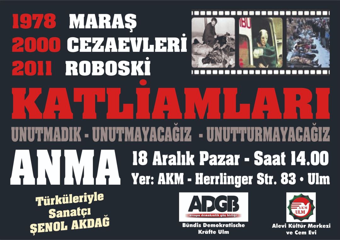 temeldemirer's tweet image. 18 Aralık 2022: #Ulm #Maraş, Cezaevleri, #Roboski Anması

#19aralıkdevamediyor
#19AralıkKatliamı
#19aralık
#19Aralık2000
#19AralıkKatliamı
#Roboski10SalDerbasBu 
#RoboskiKatliamınıUnutma
#Roboski10YilOldu
#RoboskiMassacre
#Uludere
#RoboskiKatliami10yiloldu
#Roboski10YılOldu