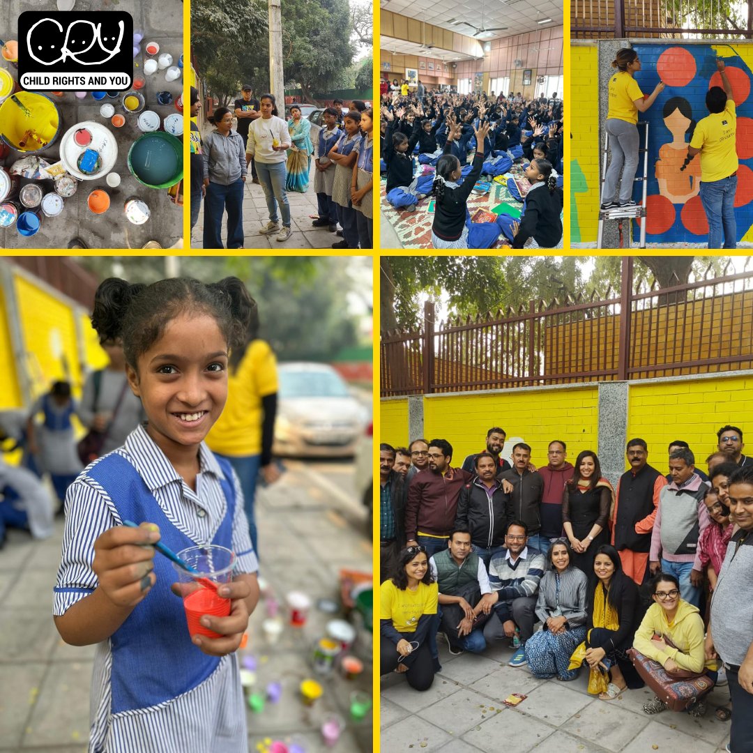 CRYINDIA's tweet photo. We aim to end period shame through creativity. Here’s how it went! (Swipe >)

A huge thanks to Sarvodaya Kanya Vidyalaya school team, #BergerPaints and #DesignDimensions. 

Together we can end the stigma around periods. #LetsTalkAboutPeriods and pledge at https://t.co/zTJRWKRQnc https://t.co/D0q67vE6if