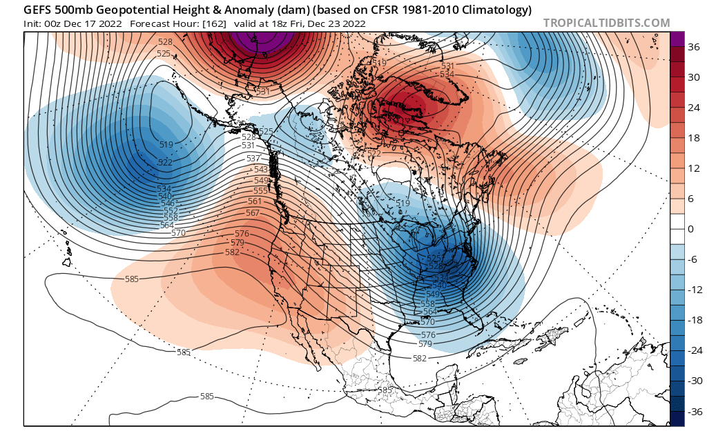 webberweather's tweet image. A lot of weenies don't wanna hear this, but next week's pattern doesn't support big snow on the coast

Nice deep trough over the OH Valley &amp;amp; -NAO yes, but there's no trough near Atlantic Canada &amp;amp; the ridge off the West Coast is too far west &amp;gt;&amp;gt; Interior NE US &amp;amp; Great Lakes favored