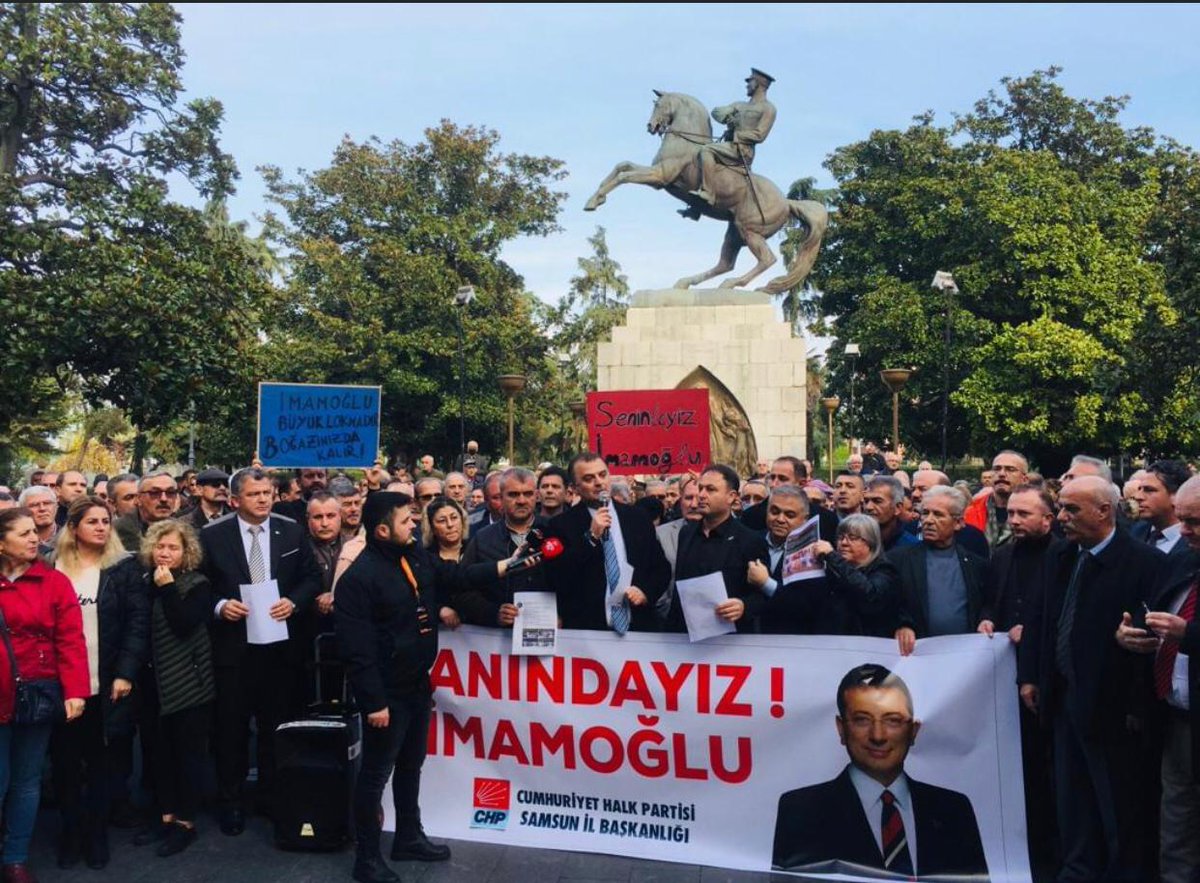 CHP Samsun İl Başkanlığı olarak; 17 İlçe Örgütümüz, Sendikalarımız ve Sivil Toplum Kuruluşlarımızla birlikte İBB Başkanımız Ekrem İmamoğlu 'na ve 16 milyon İstanbullunun iradesine yapılan haksızlığa karşı basın açıklamamızı gerçekleştirdik.#yanındayızi̇mamoğlu