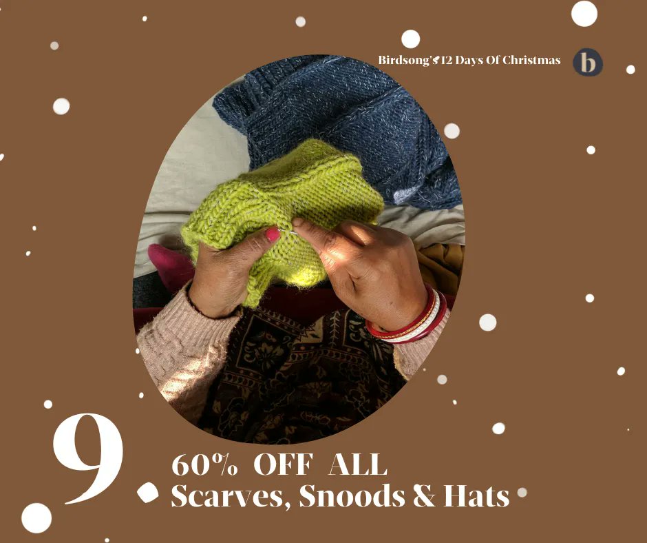 12 Days of Birdsong Christmas | DAY 9 ✨✨✨ 60% OFF ALL SNOODS, SCARVES AND HATS £20. A collaboration between Birdsong and our friends at GLOW, this classic beanie is made with Peruvian wool and high-vis yarn. All styles reduced to £20 (usual RRP £45). birdsong.london/search?q=GLOW