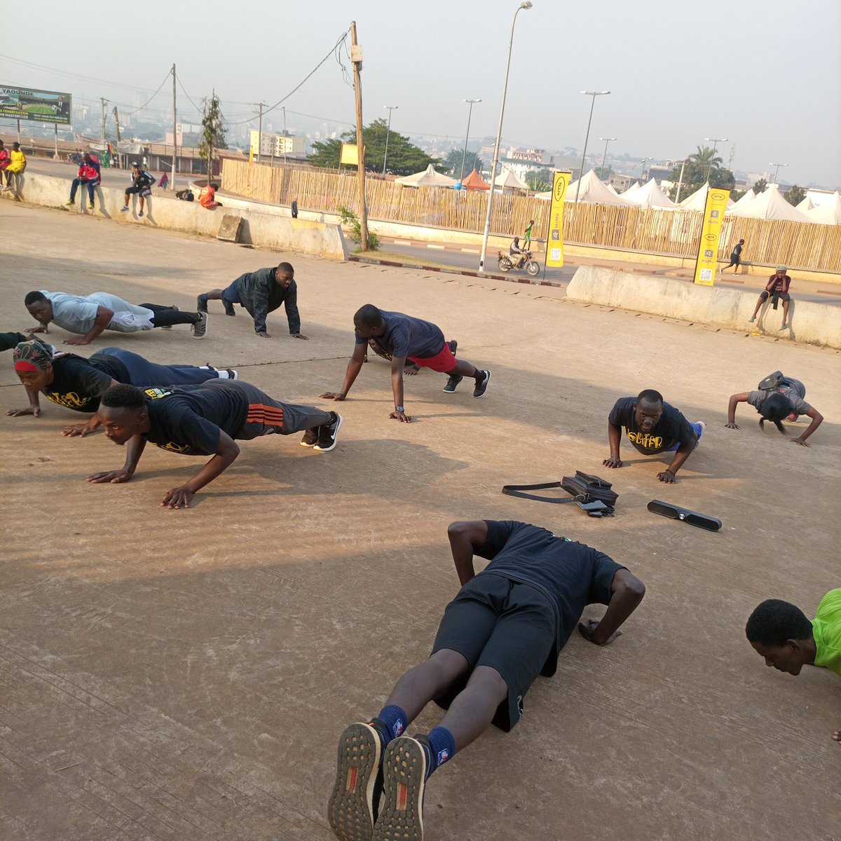 gpacamervol's tweet photo. Environmental activists deserve a grand reunion. 

Yaoundé getting fit this morning. 
#wellbeingmatters https://t.co/LJSYOYV7ru