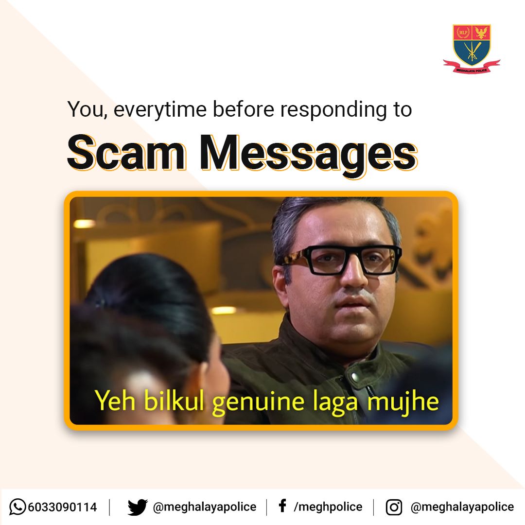 MeghalayaPolice's tweet photo. If it's too good to be true, it's probably a scam!
Never fall for Free Online Offers and Lotteries, for they are designed to lure you into sharing your personal and confidential information.
#ThinkCyberSafety
@CMO_Meghalaya @lrbishnoiips @Cyberdost https://t.co/W4lW4tTQVd