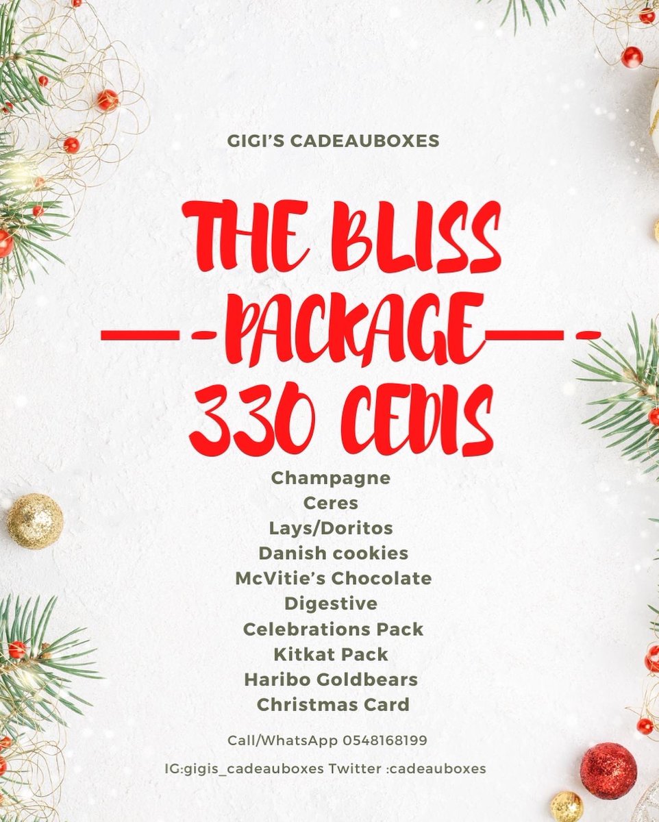 cadeauboxes's tweet photo. Preorder a Christmas package today!😍🎁🎀 Dm or WhatsApp 0548168199 to order 

Please take a second to retweet my customers are on your TL 🥹🙏🏽🫶🏾 https://t.co/87UJNEbdrX