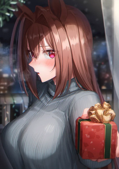 恥ずかし気にプレゼント渡す元担当ダスカ#ウマ娘 