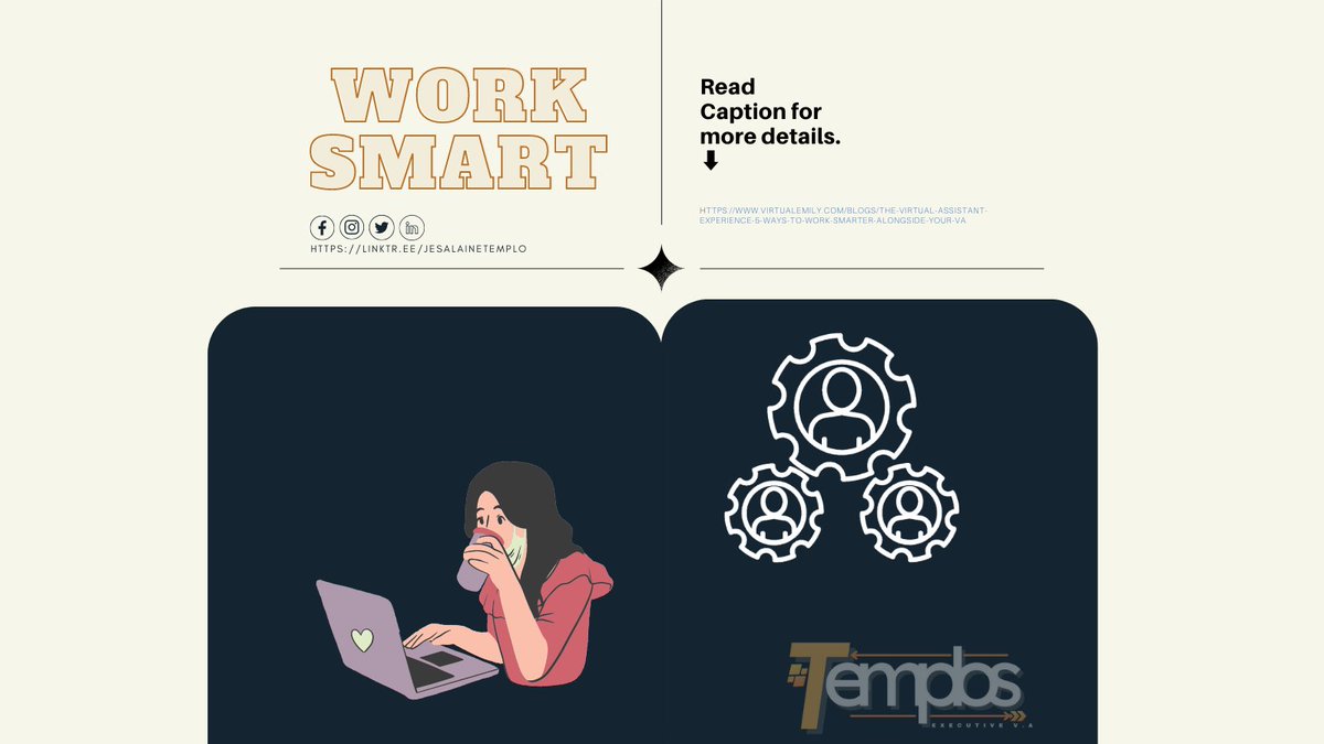 JesaTemplo's tweet photo. Here are 5 essential suggestions to help you collaborate more effectively with your VA.

1. Understand what to assign 🖨
2. How to assign 📝
3. Follow-up 📌 📌 📌 
4. Rate your VA's performance  👍
5. Motivate 👏🏻

#TemplosVA #TemplosManagement #digitaljobs #VirtualAssistant https://t.co/nXA3hSBfQq