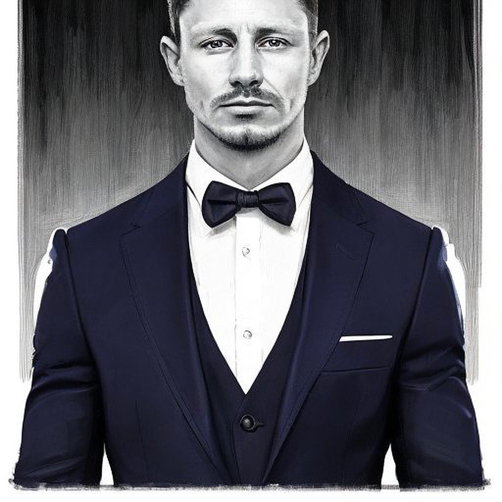 lrd_schroeder's tweet photo. The AI throw down, my Mr Bond look haha, love it… #actor #acting #jamesbond #schroeder https://t.co/2yUUN3ouFu