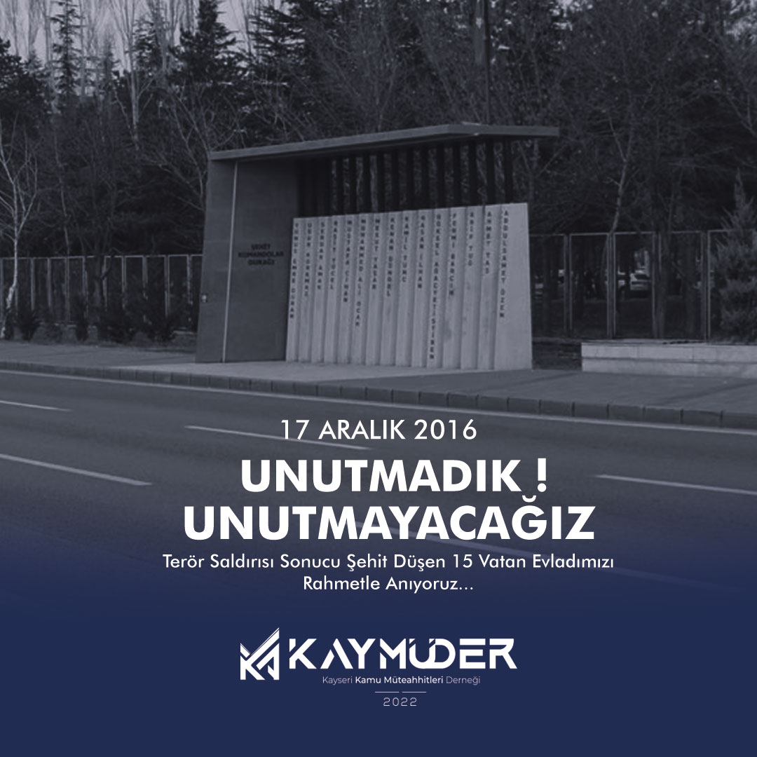 Terör Saldırısı Sonucu Şehit Düşen 15 Vatan Evladımızı Rahmetle Anıyoruz...

#17Aralık2016