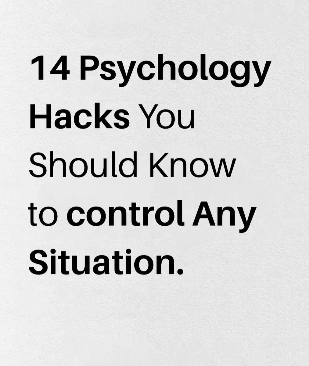 SeekWiser_'s tweet image. 14 Psychology Hacks To Learn TO Control Any Situation: