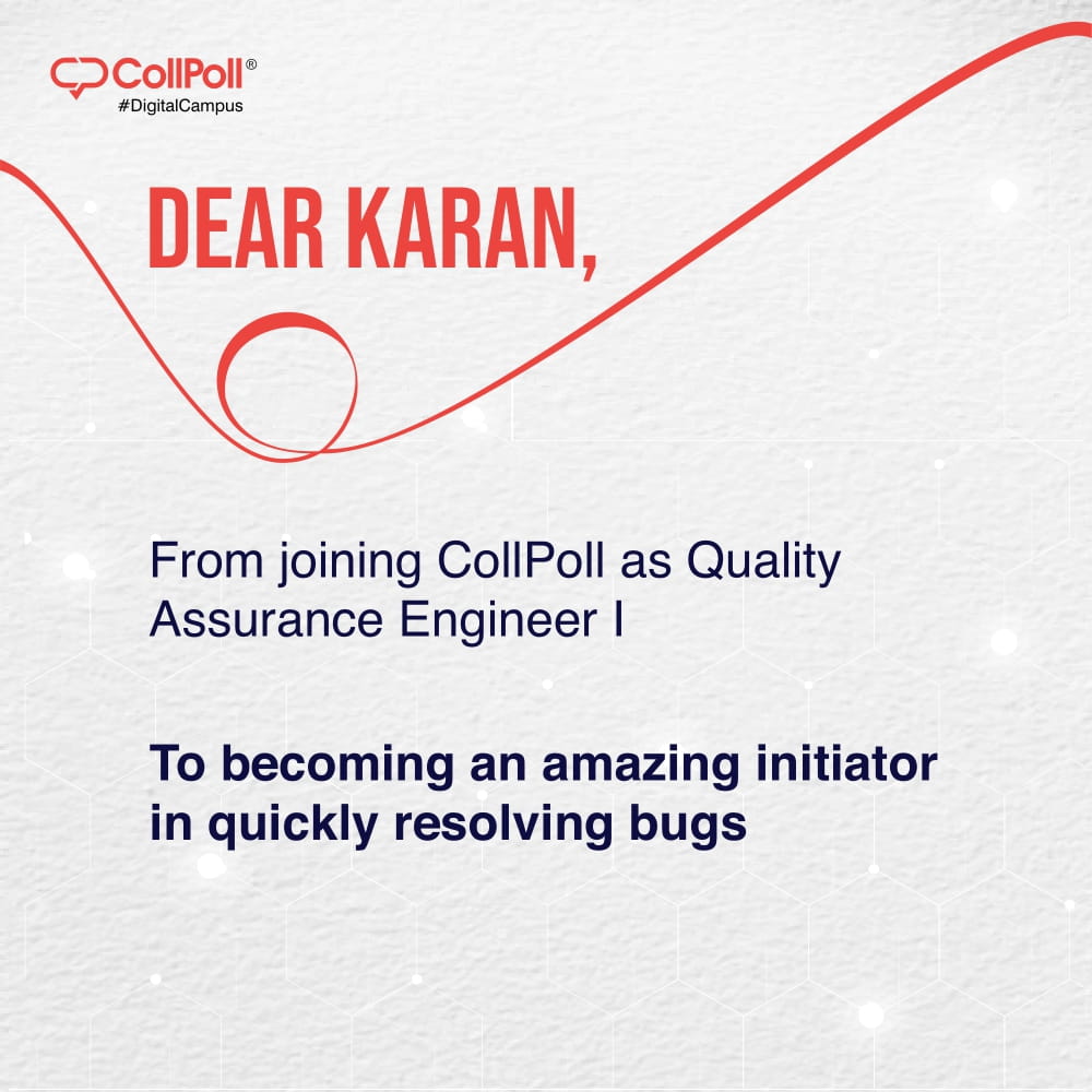 digii__official's tweet photo. Many Congratulations Karan for completing an incredible year at CollPoll. Your efforts, commitment, and dedication are greatly appreciated. Wishing you the best for years to come! #EdTechItUp https://t.co/Z8rvaEyvFH