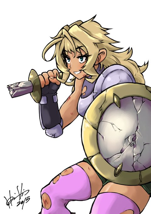 #同じキャラで自分の成長を見せつけたい 
ウチのミシェルさん。もともとはファンタジーな世界の住人(1枚目)のつもりでしたが今となっては釣り竿持たせてますw 