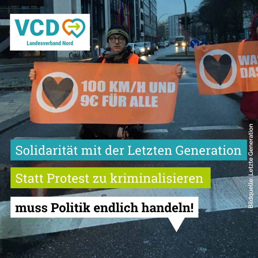 Im Landtag SH wurde gestern über <a href="/AufstandLastGen/">Letzte Generation</a> diskutiert. Für uns ist klar: wir sind solidarisch mit den Aktivisti und wollen eine Politik, die gegen die Klimakrise statt gegen Demonstrierende kämpft!
Die gesamte Positionierung lest Ihr hier: nord.vcd.org/startseite/det…