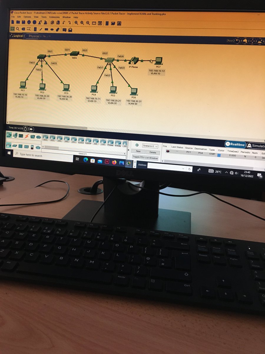 PiusKagga's tweet image. Implementing VLANs &amp;amp; Trunking 
#networkengineering #proswifttechnologies