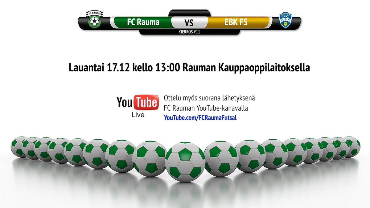 Tänään mennään vielä viimeistä kertaa kauppiksella vuonna 2022. Kotijoukkueen saapuu syyskierroksen viimeisessä ottelussa haastamaan <a href="/ebk_fs/">EBK FS</a>. Ottelun jälkeen sarja jää muutaman viikon joulutauolle, ja kotiluolassa FC Rauma nähdään seuraavan kerran vasta 21.1. #futsalfi #rauma