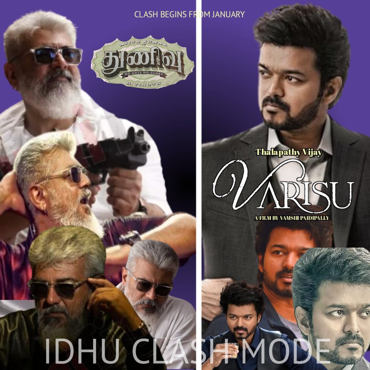 Gyanesh2704's tweet photo. IDHU #ClashMode #VarisuvsThunivu
Like for Thunivu ๐. Retweet for Varisu https://t.co/2NlMIDiO37