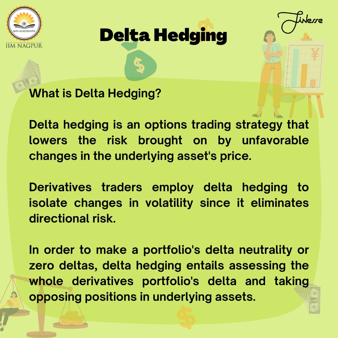 FINesse_IIMN's tweet photo. Higher the risk, higher the returns right? 
But what if we tell you there are ways you can cushion your portfolio from risk to a certain extent. In this week's FINweirds, we discuss Delta vs Beta Hedging- two ways of reducing the volatility of our portfolio! Happy Reading 📖 https://t.co/v5taYDuz49