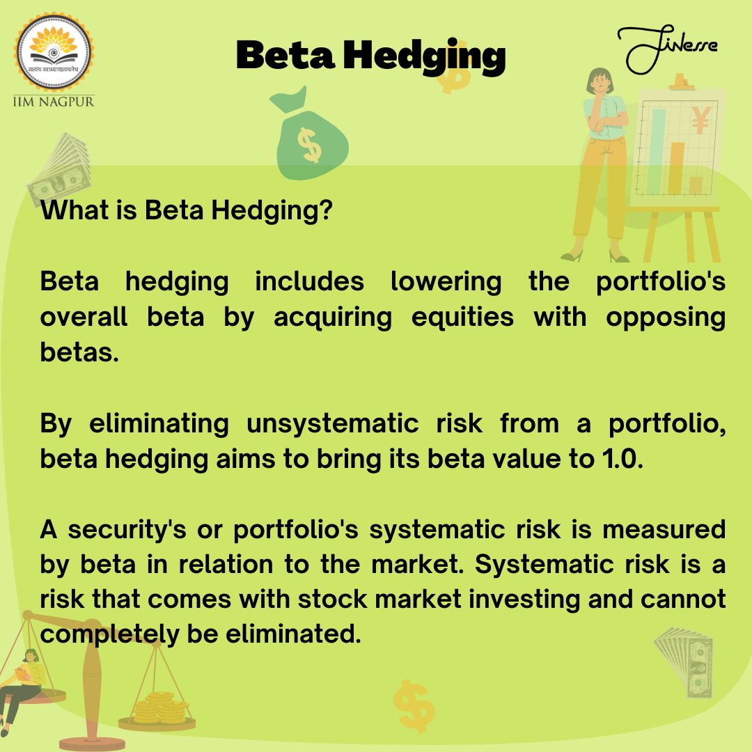 FINesse_IIMN's tweet photo. Higher the risk, higher the returns right? 
But what if we tell you there are ways you can cushion your portfolio from risk to a certain extent. In this week's FINweirds, we discuss Delta vs Beta Hedging- two ways of reducing the volatility of our portfolio! Happy Reading 📖 https://t.co/v5taYDuz49