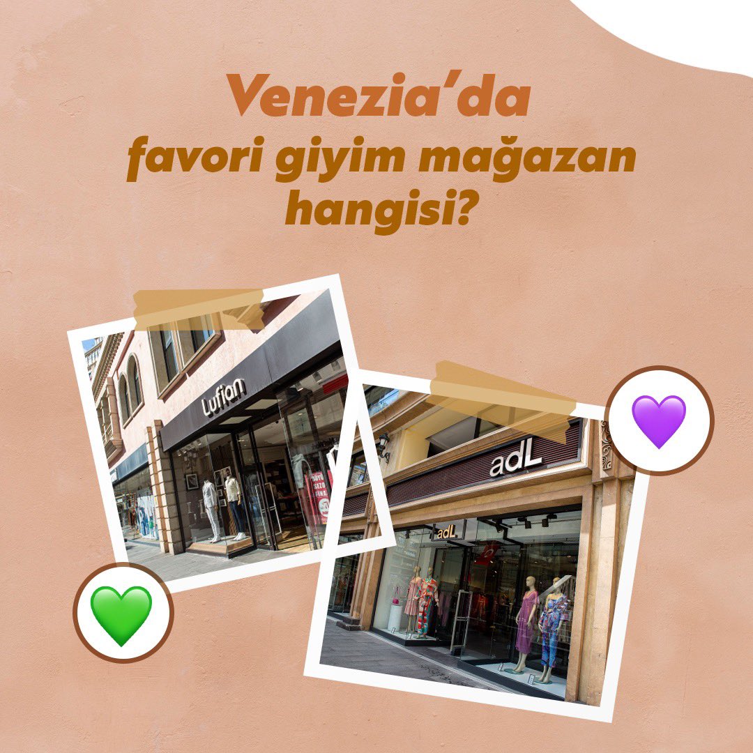 Stilini en çok yansıtan, favori giyim mağazan Venezia’da hangisi? Yorumlara bekliyoruz!

Which one is your favorite clothing store, Venezia, that reflects your style the most? We welcome comments!

#VeneziaOutlet #GörmenLazım #Outlet #Alışveriş #Shopping #İstanbul