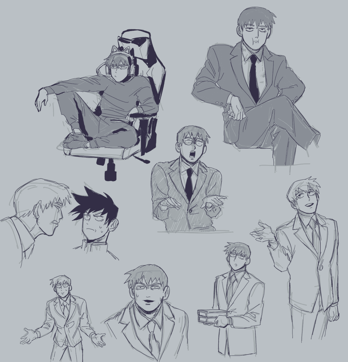daekiyuArt's tweet photo. late night reigen redraws (and ritsu??) https://t.co/ywugjeW3NE