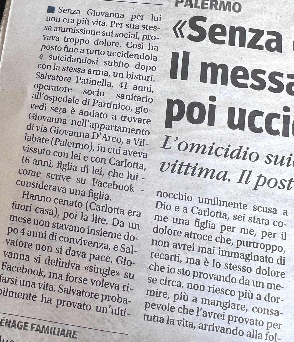 Come si racconta un uomo che uccide una donna su un quotidiano di destra.