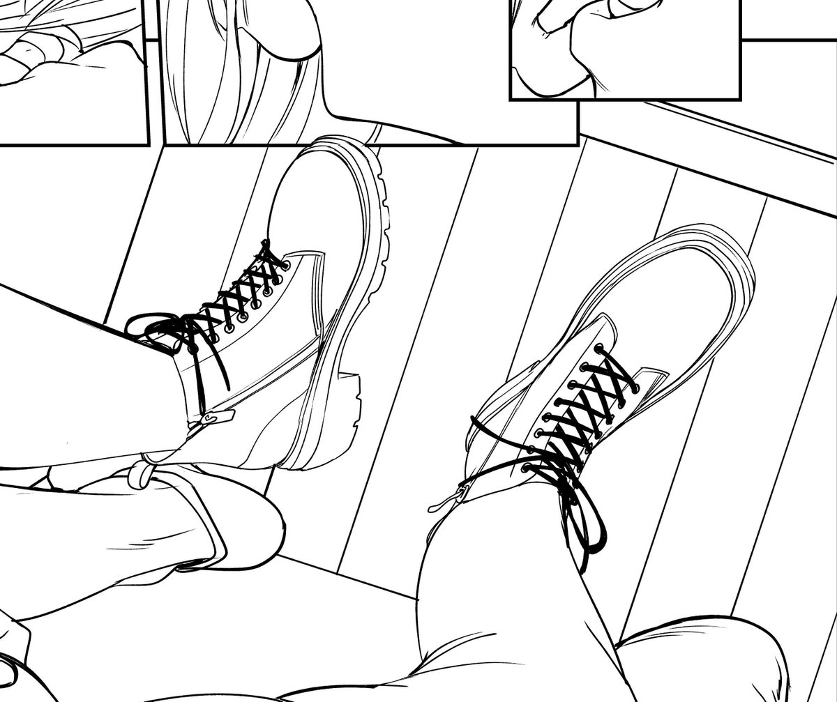 今回の新刊はブーツとダボダボパーカーにこだわって作画しております。 